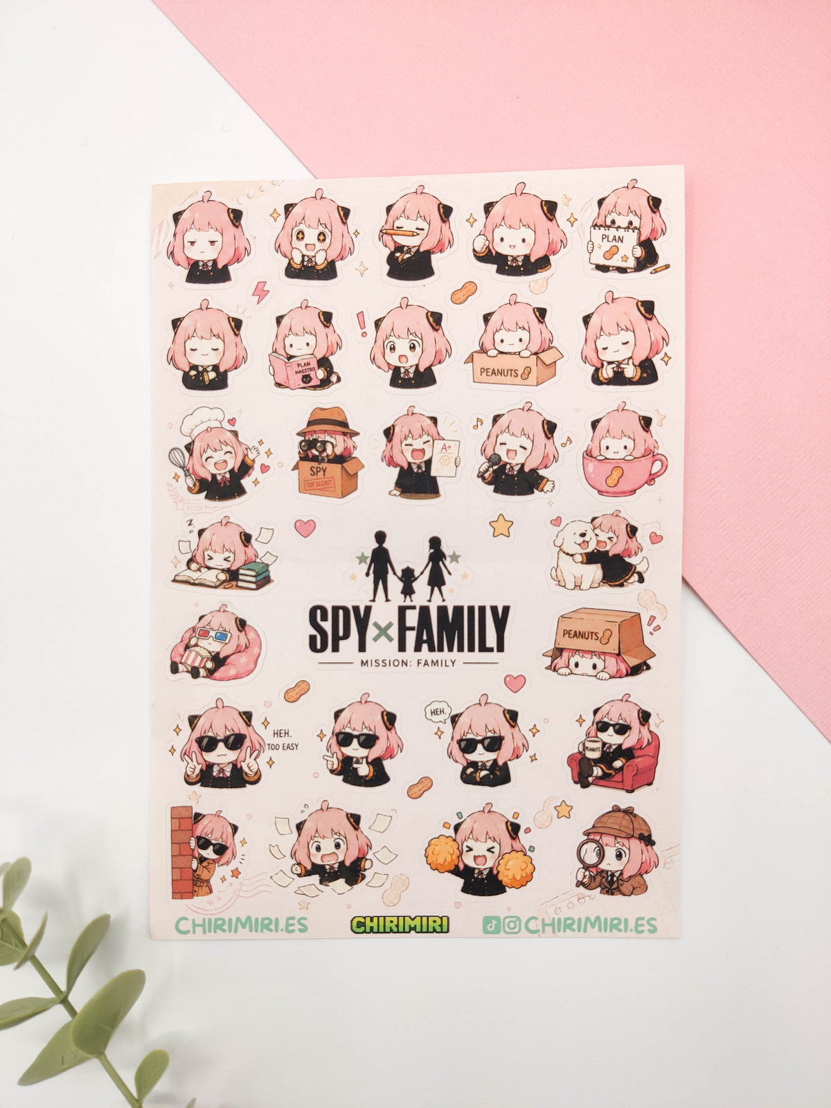 Hoja de pegatinas - Anya Spy x Family