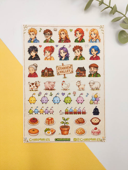 Hoja de pegatinas - Stardew Valley