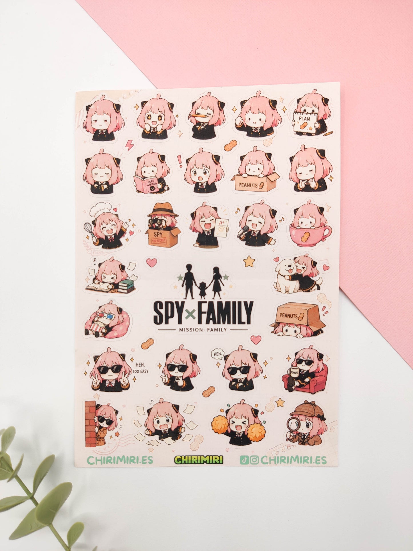 Hoja de pegatinas - Anya Spy x Family