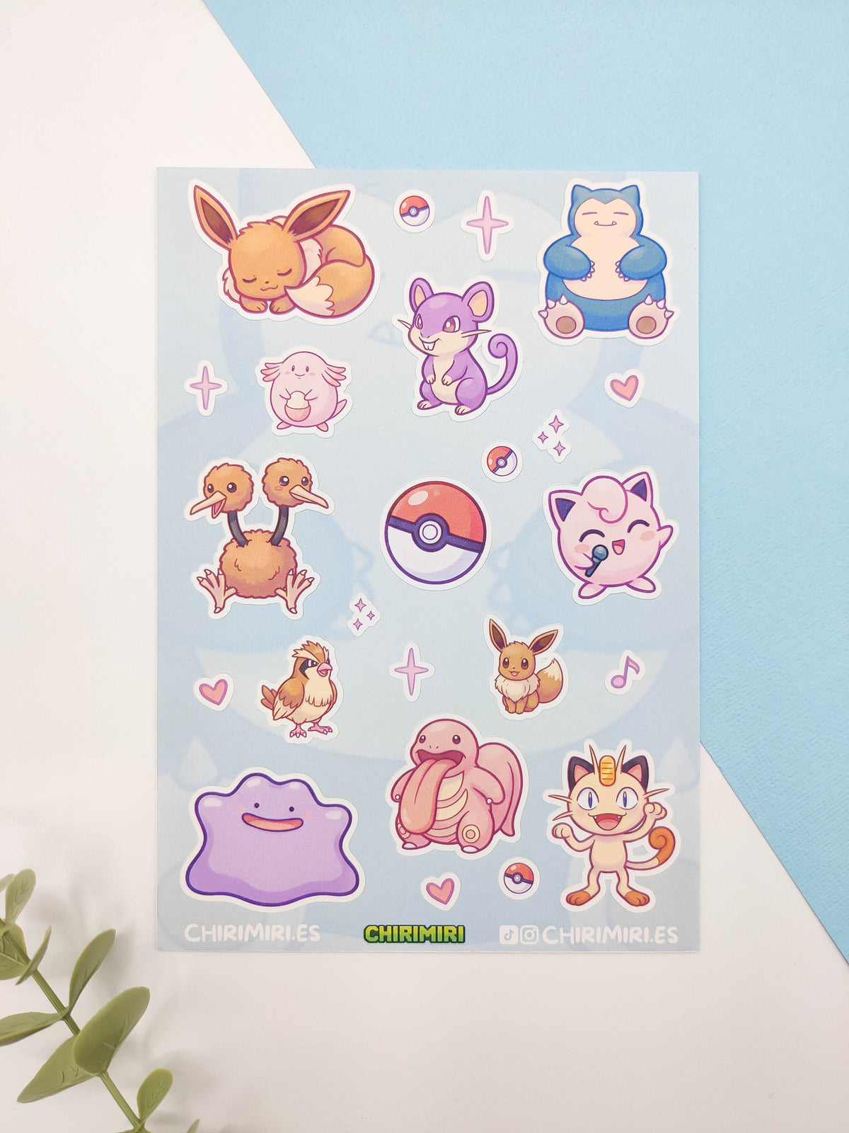 Hoja de pegatinas - Pokemon