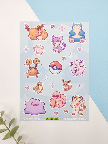 Hoja de pegatinas - Pokemon