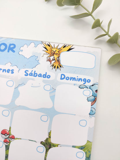 Planificador mensual - Pokemon